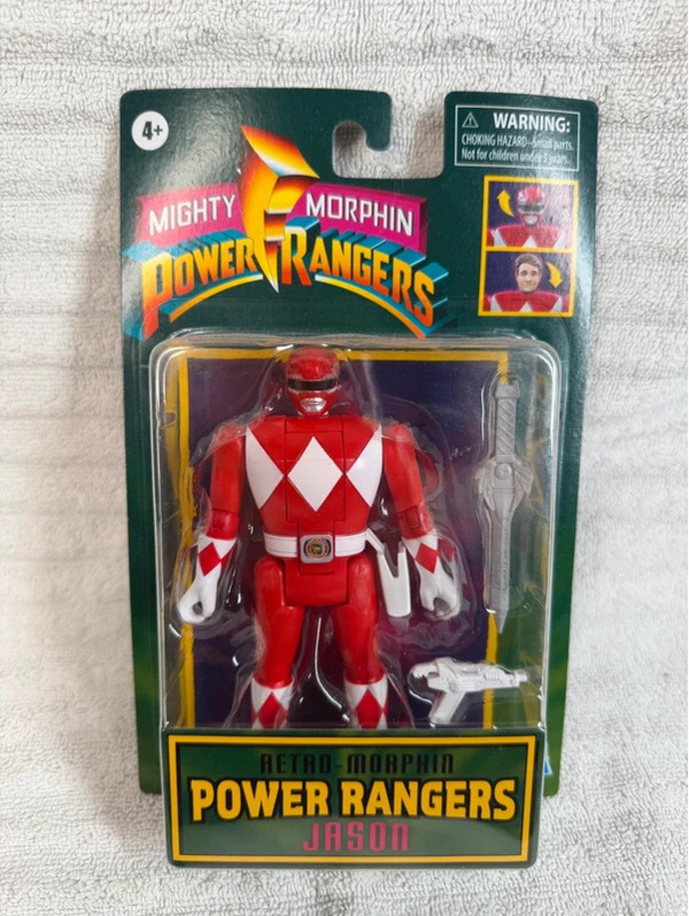Hasbro Retro 2020 Red Mighty Morphin Power Rangers Fliphead Figure Jason 6"